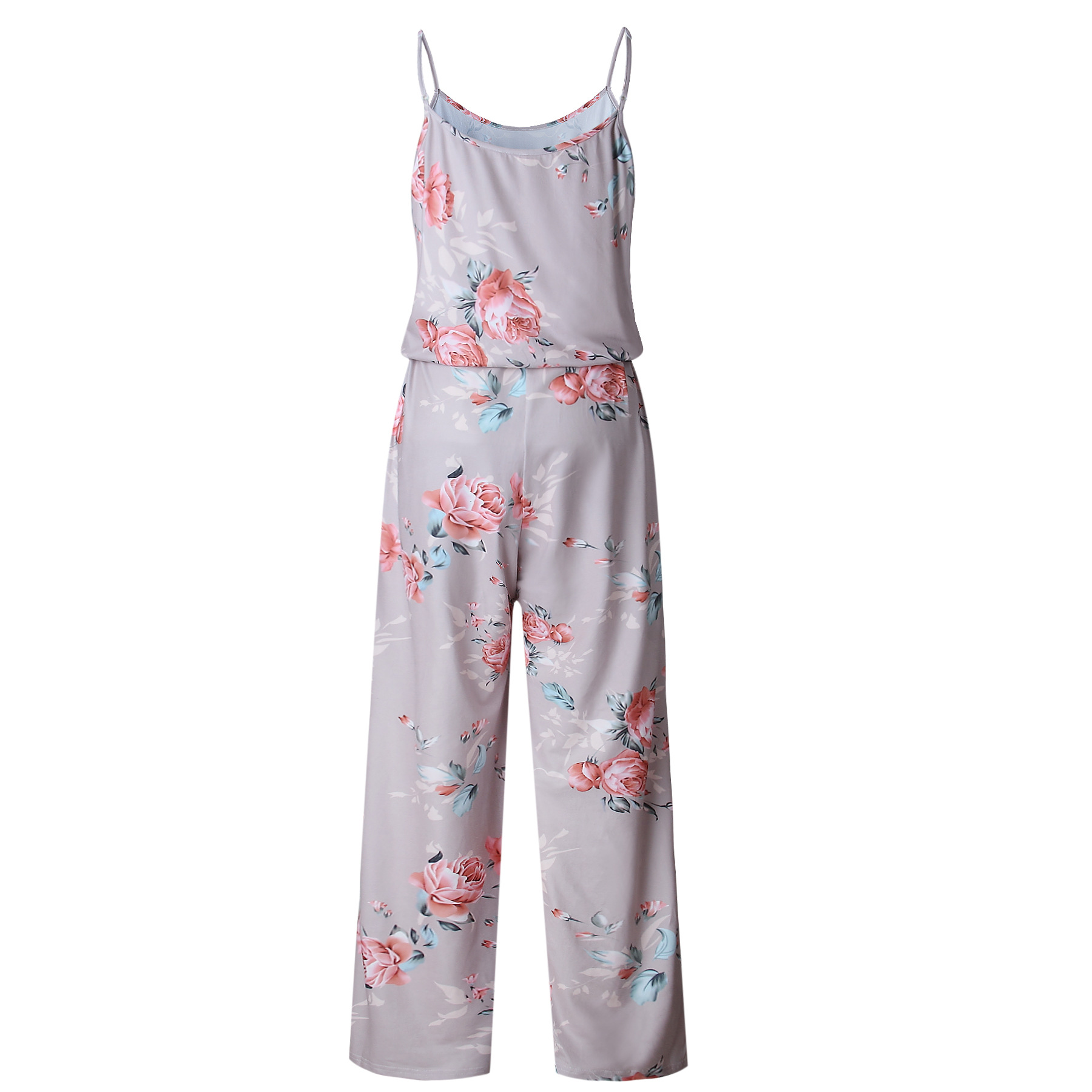 SZ60131-2  floral print Jumpsuits and Rompers straps backless Overalls for women